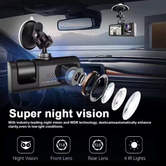 Solobesafe   3 Lens Dash Camera with WIFI - Picture 4 of 7